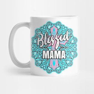 Blessed Mama Christian Cross Mandala Background Mug